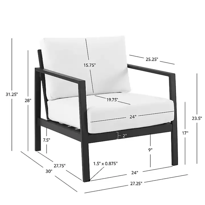 White Sunbrella Cushions Holland Outdoor Chair