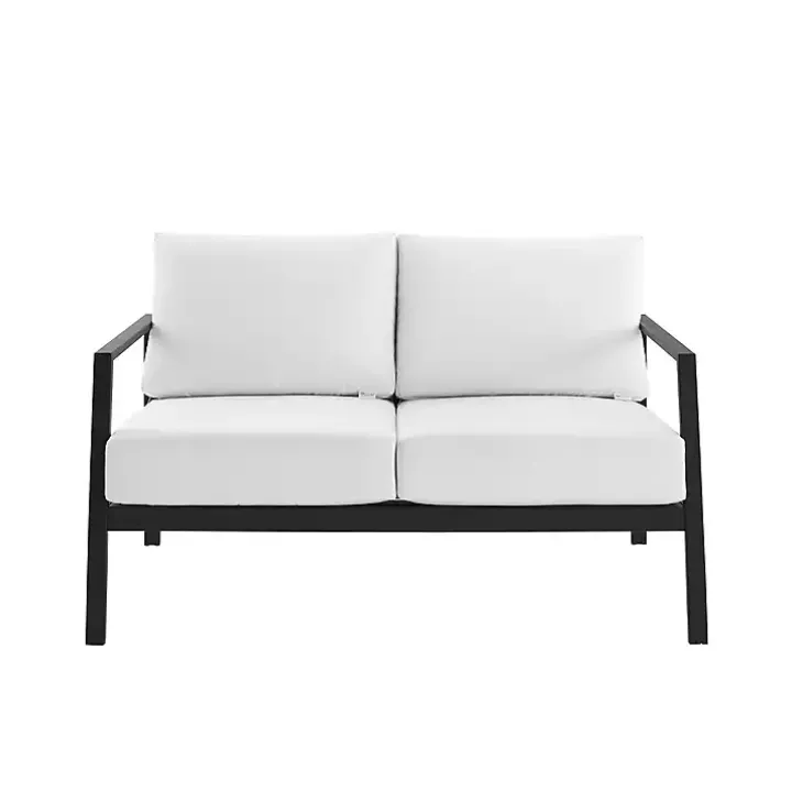 White Sunbrella Cushions Holland Outdoor Loveseat