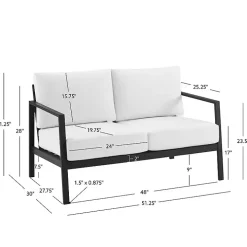 White Sunbrella Cushions Holland Outdoor Loveseat