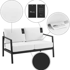 White Sunbrella Cushions Holland Outdoor Loveseat