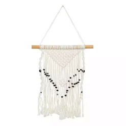 White Tasseled Macrame Wall Hangings, Set of 3