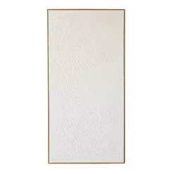 White Textured Abstract Framed Canvas Art Print