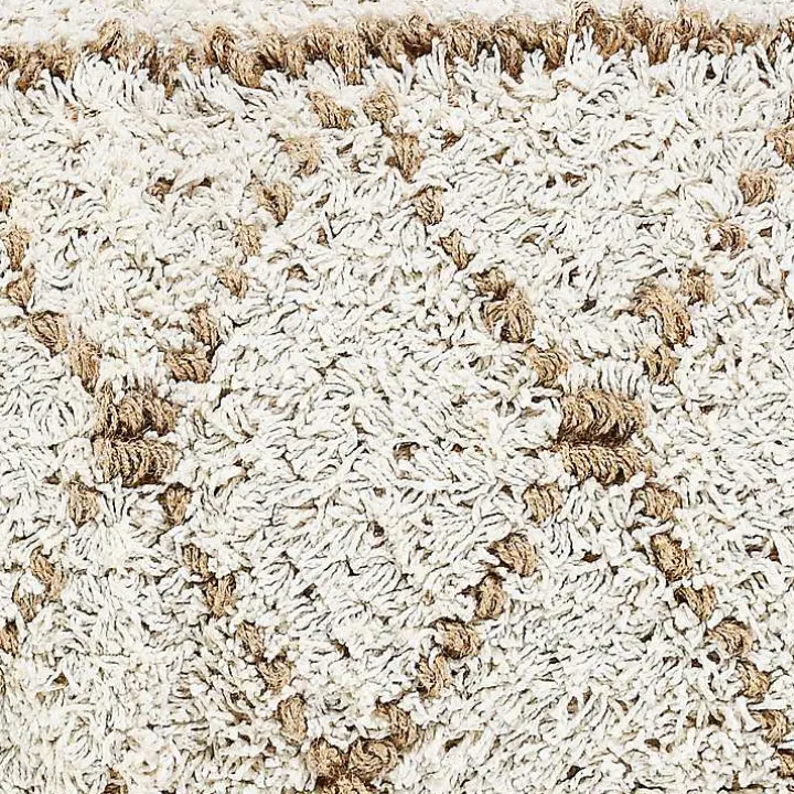 White Textured Diamond Lumbar Pillow