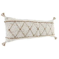 White Textured Diamond Lumbar Pillow