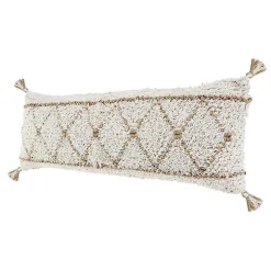 White Textured Diamond Lumbar Pillow