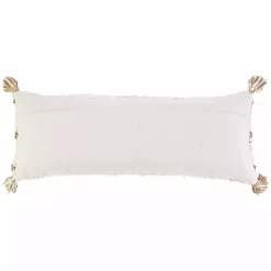 White Textured Diamond Lumbar Pillow