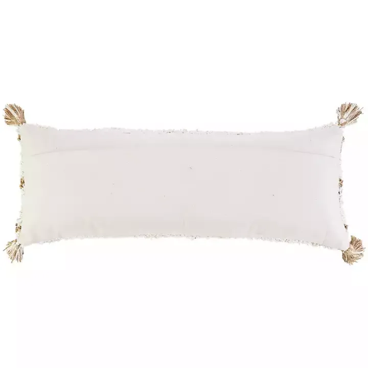 White Textured Diamond Lumbar Pillow