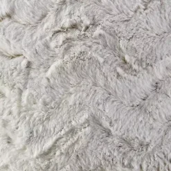 White Textured Faux Fur Pillow