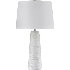 White Textured Taper Table Lamp