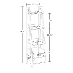White 4-Tier Small Ladder Shelf