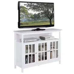 White Tiered Deluxe Cali Media Cabinet