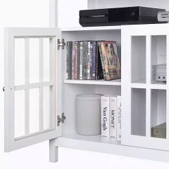 White Tiered Deluxe Cali Media Cabinet