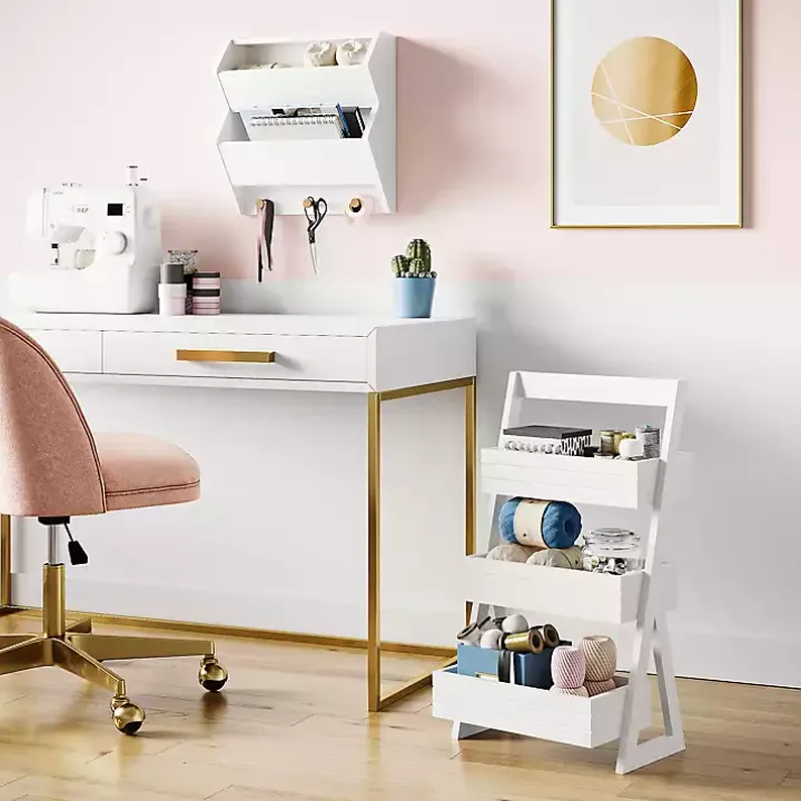 White Tiered 3-Shelf Bathroom Shelves