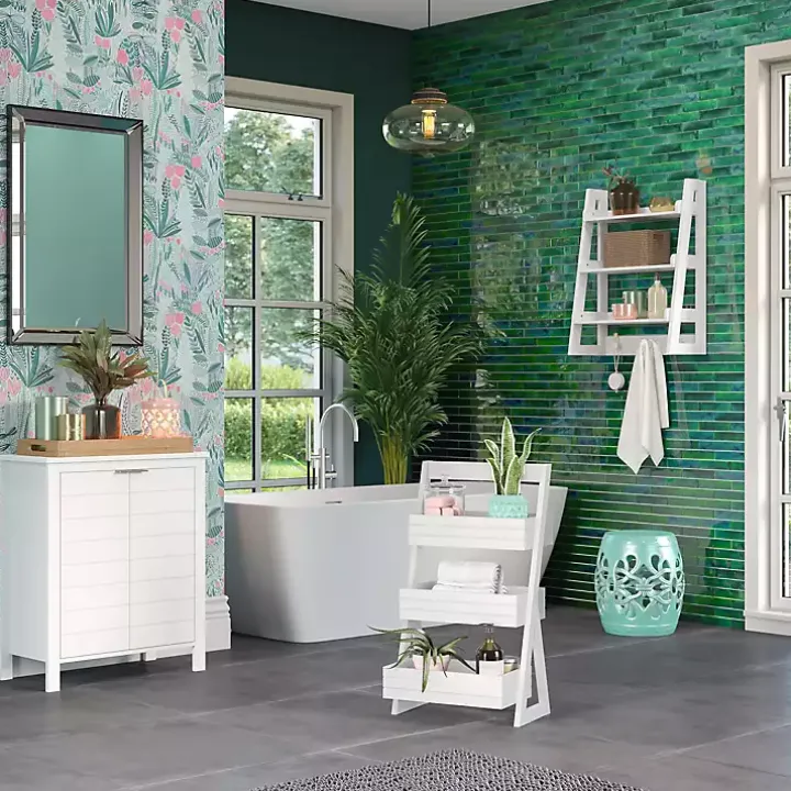 White Tiered 3-Shelf Bathroom Shelves