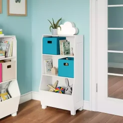 White Toy Organizer Cubby Bookshelf