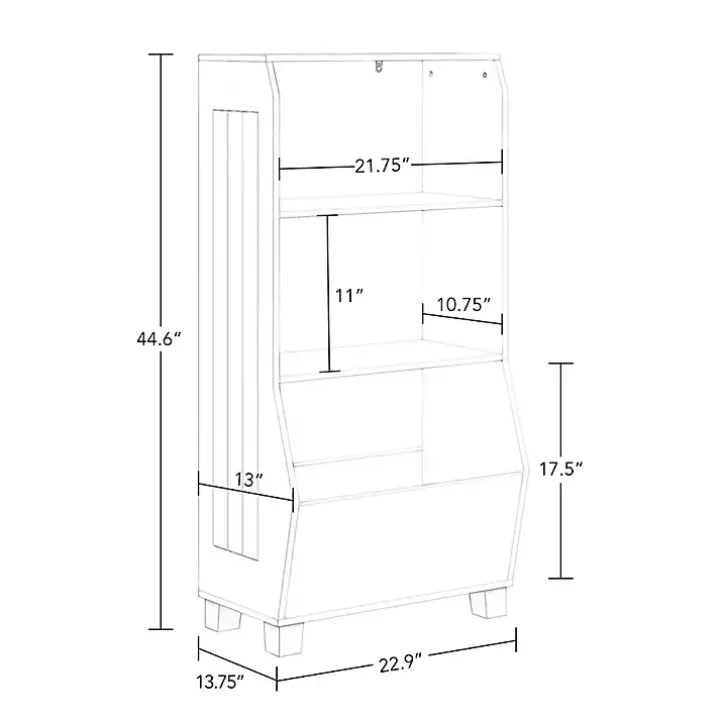 White Toy Organizer Cubby Bookshelf