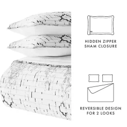 White Trellis Reversible 2-pc. Twin Quilt Set