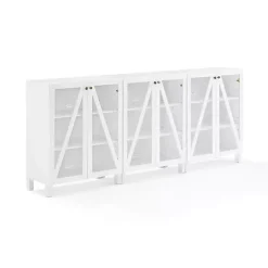 White Triangle 6-Door Wood Media Cabinet
