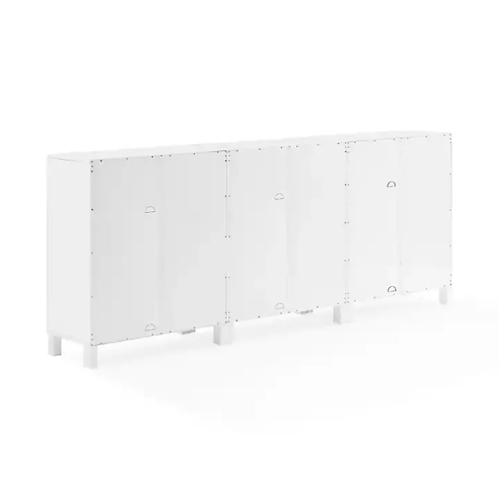 White Triangle 6-Door Wood Media Cabinet