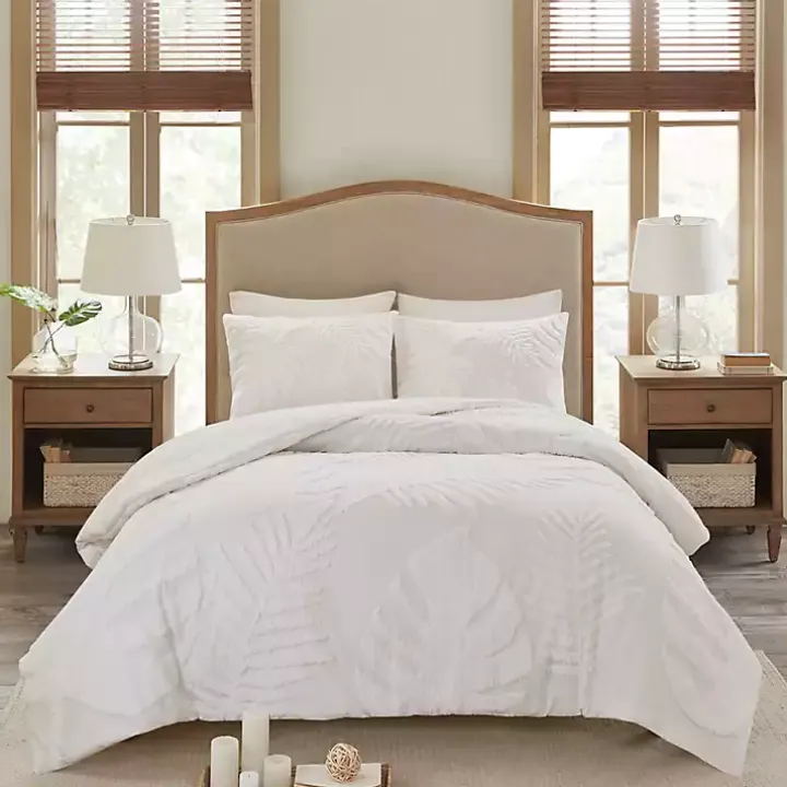 White Tropical Full/Queen 3-pc. Comforter Set