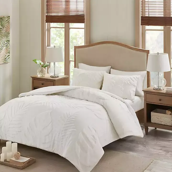 White Tropical Full/Queen 3-pc. Comforter Set