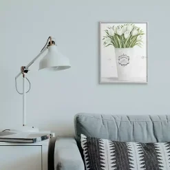 White Tulip Bouquet in a Vase Framed Art Print