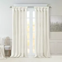 White Twist Top Curtain Panel, 108 in.