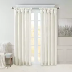 White Twist Top Curtain Panel, 95 in.