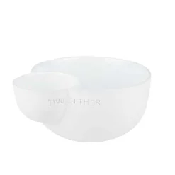 White Two Gether Porcelain Chip & Dip Bowl