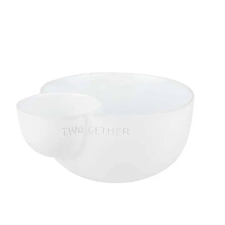 White Two Gether Porcelain Chip & Dip Bowl