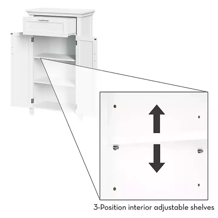 White Two-Door Top Shelf Cabinet