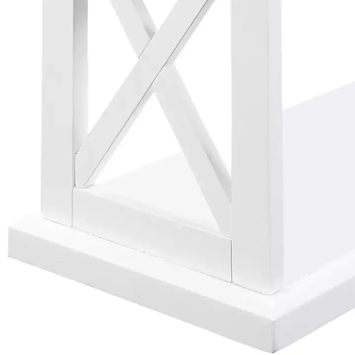 White Two-Tone Double X Sides Console Table