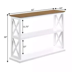 White Two-Tone Double X Sides Console Table
