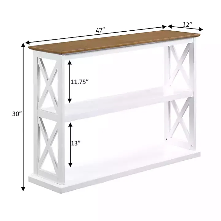 White Two-Tone Double X Sides Console Table