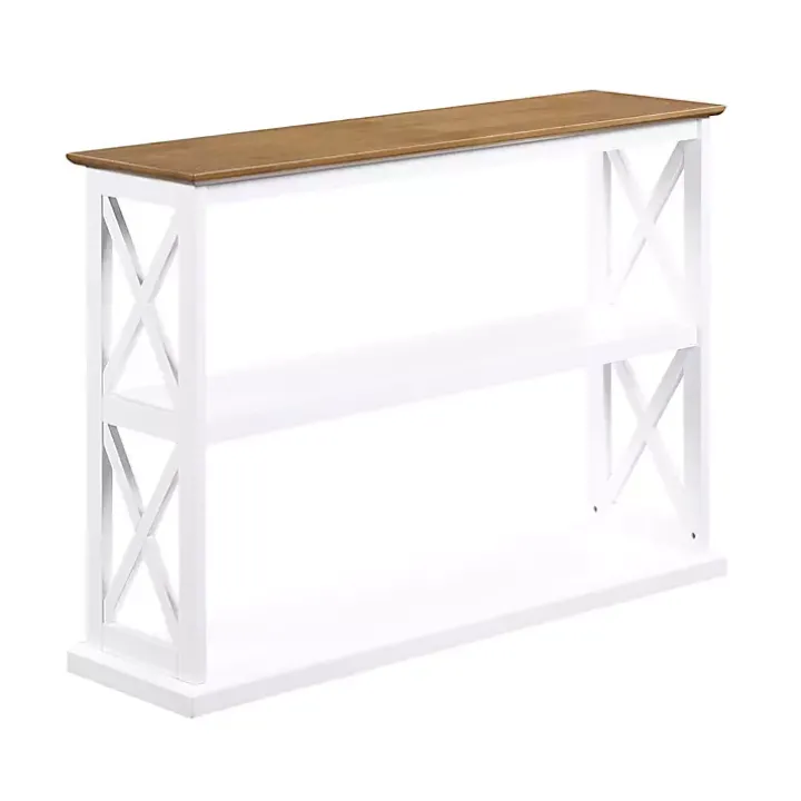 White Two-Tone Double X Sides Console Table