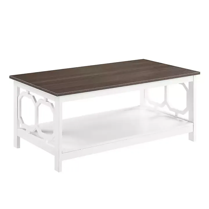 White Two-Tone Geometric Sides Coffee Table