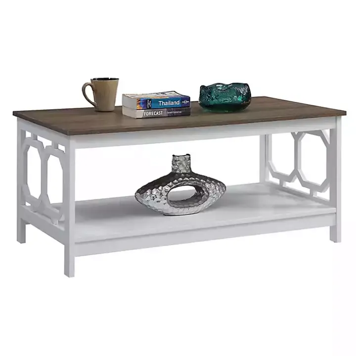 White Two-Tone Geometric Sides Coffee Table