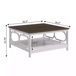 White Two-Tone Geometric Sides Square Coffee Table