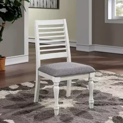 White Upholstered Claire Dining Chairs, Set of 2