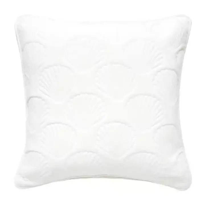 White Velvet Seashell Pillow