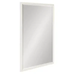 White Vintage Beaded Wall Mirror, 36 in.