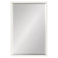 White Vintage Beaded Wall Mirror, 30 in.