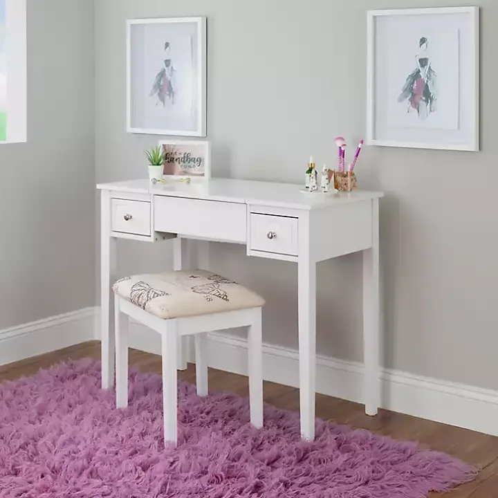 White Virginia Butterfly 2-pc. Vanity Set