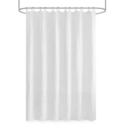 White Waffle Cotton Shower Curtain