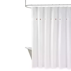 White Waffle Weave Cotton Shower Curtain