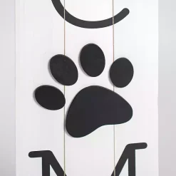White Welcome Paw Print Porch Board