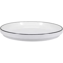 White with Black Rims 16-pc. Dinnerware Set