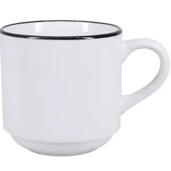 White with Black Rims 16-pc. Dinnerware Set