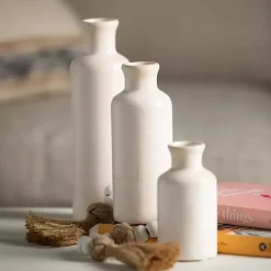 White Wood and Jute Beaded Garlands, Set of 2