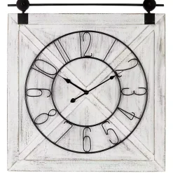 White Wood Barndoor Wall Clock